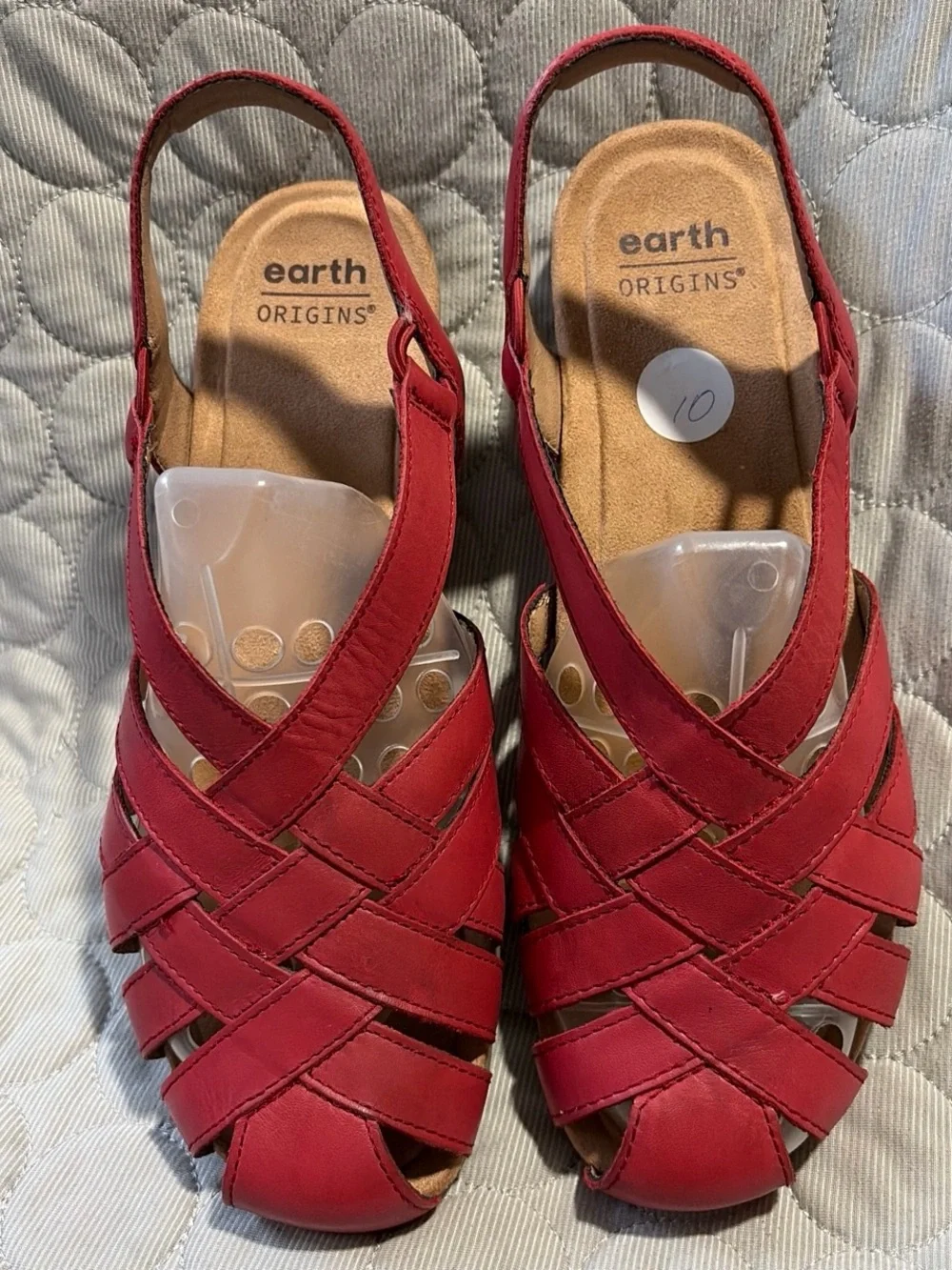 Earth Origins Burgundy Woven Slingback Sandals